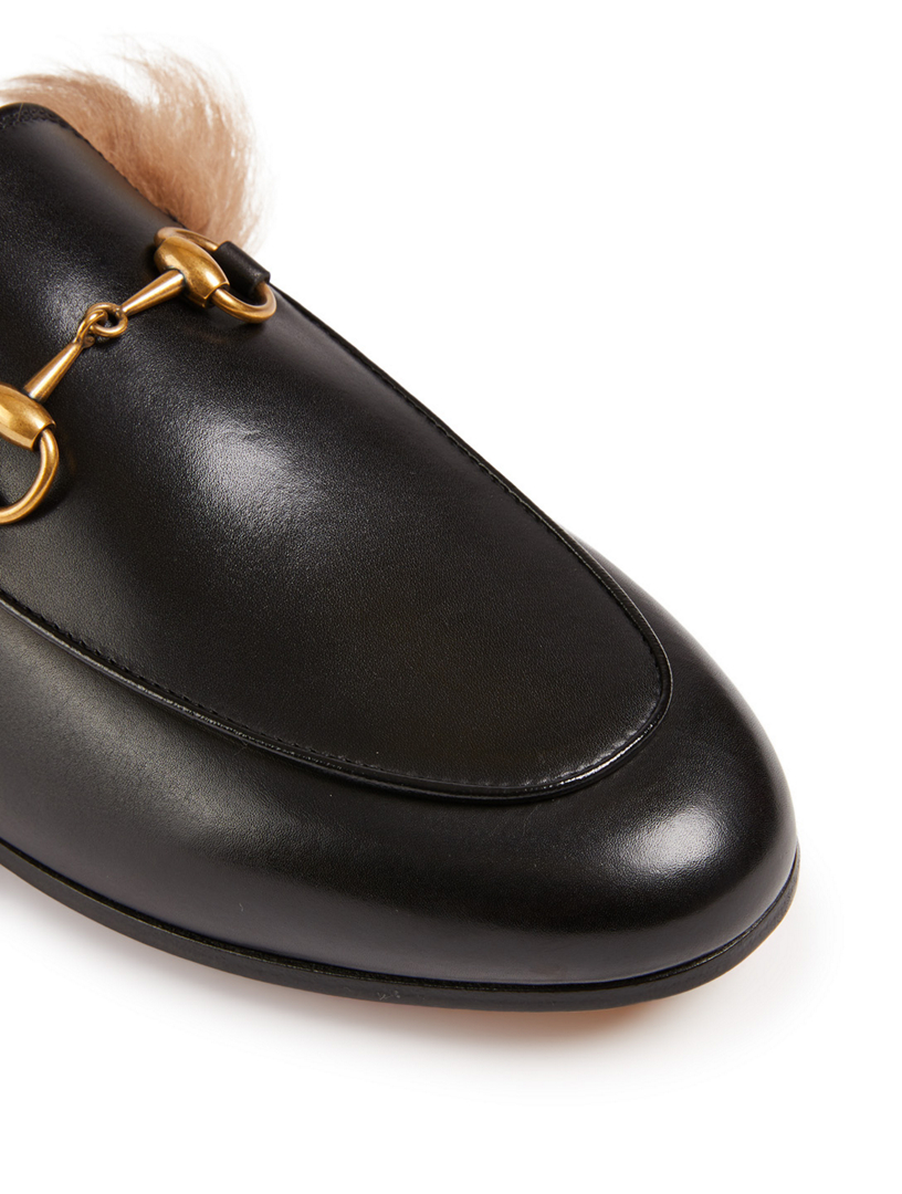 GUCCI Princetown Leather Slippers With Fur Holt Renfrew