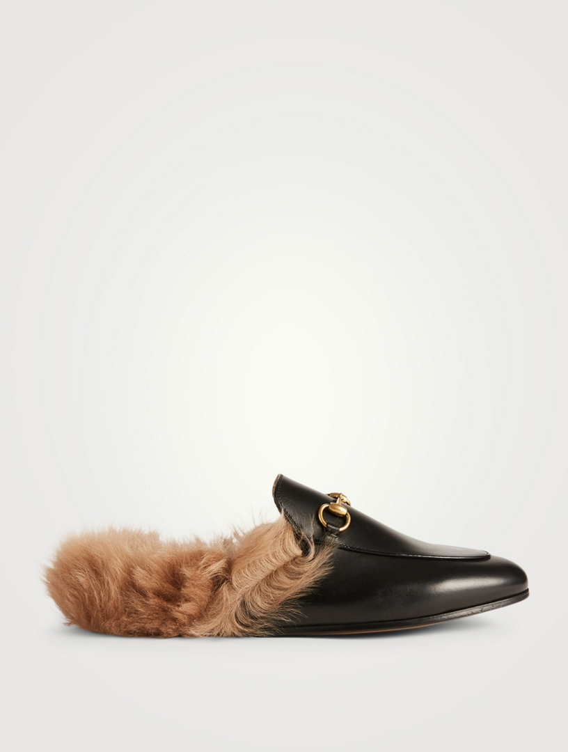 gucci princetown fur
