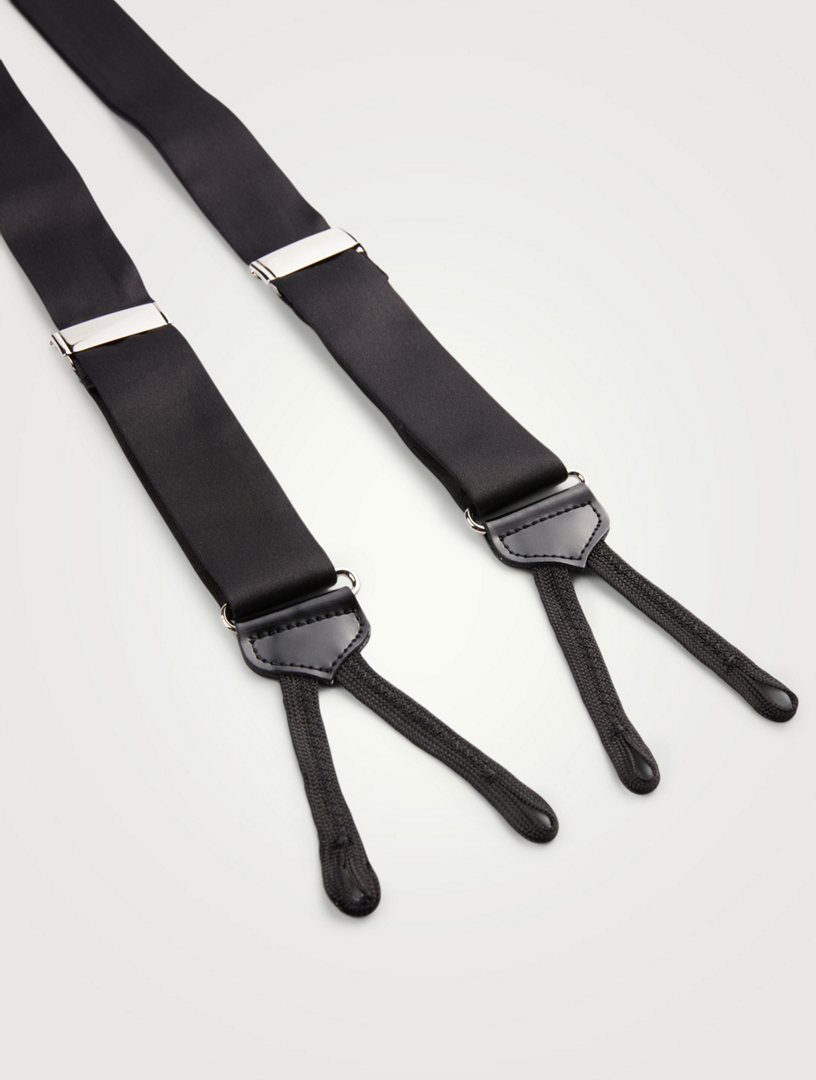 DION Silk Suspenders Men's Black