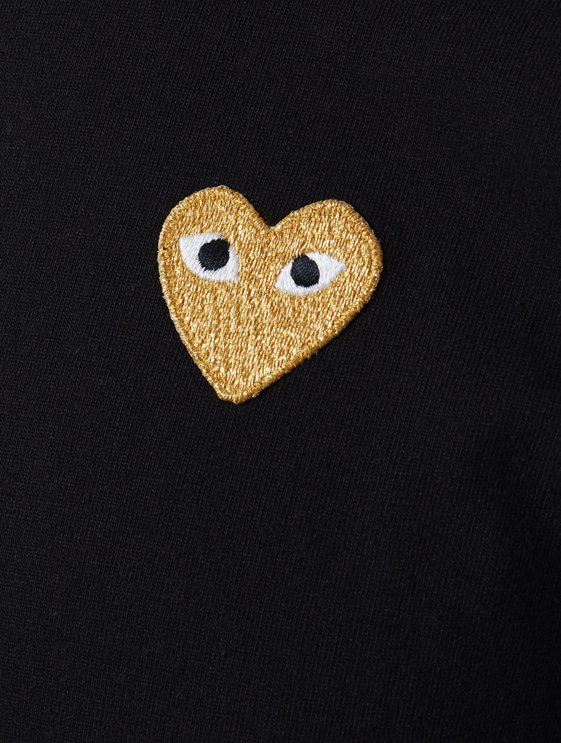 cdg t shirt gold heart