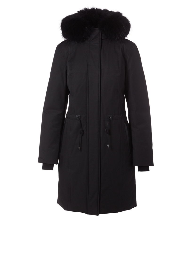 mackage enia down jacket with fur hood