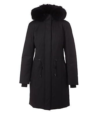 MACKAGE Enia Down Coat With Fur Hood Women's Black