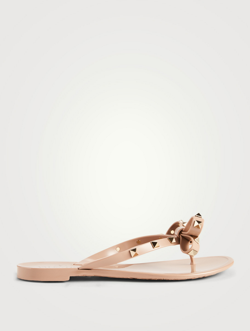 valentino rockstud jelly thong sandals