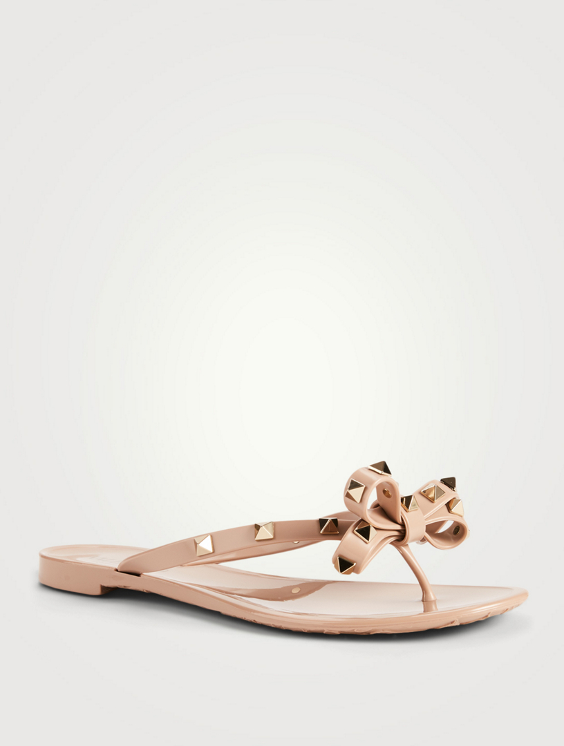 valentino garavani rockstud leather thong sandals