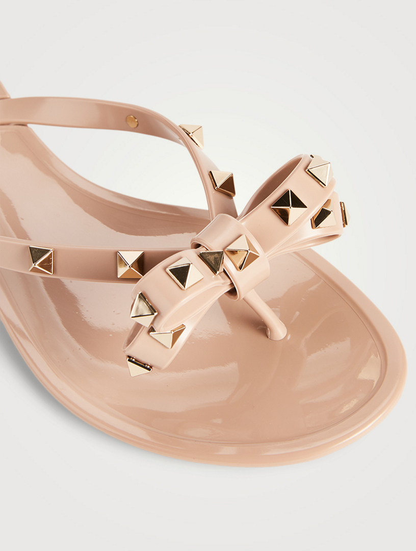 valentino rockstud jelly thong sandals