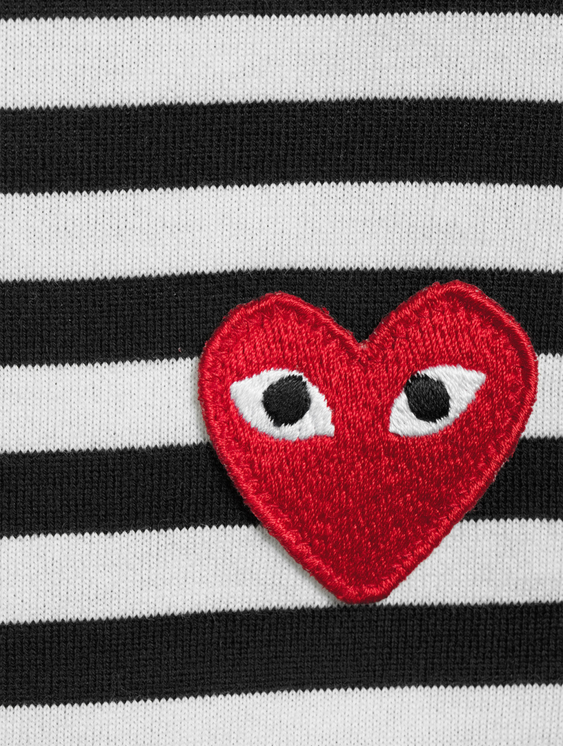 COMME DES GARÇONS PLAY Heart Long-Sleeve T-Shirt In Stripe | Holt