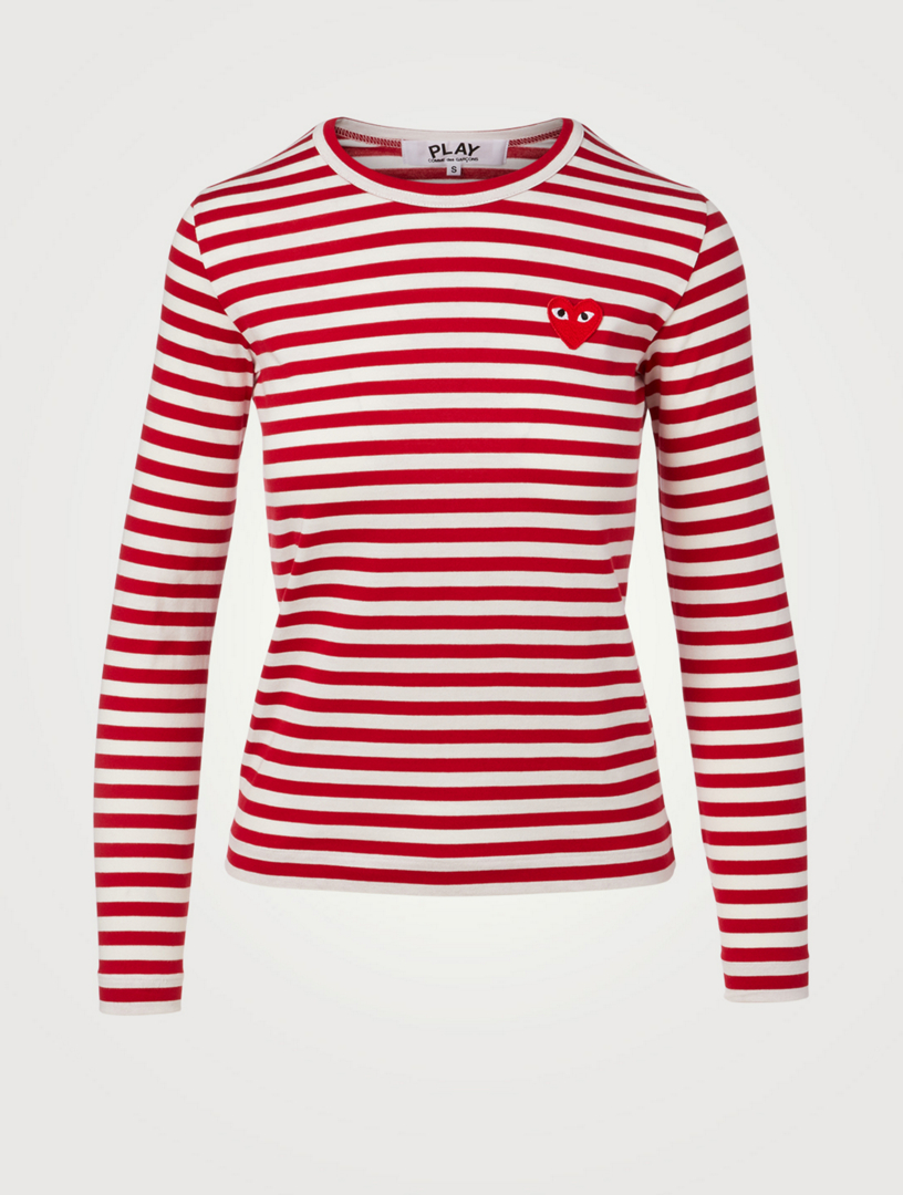 comme des garcons red striped shirt