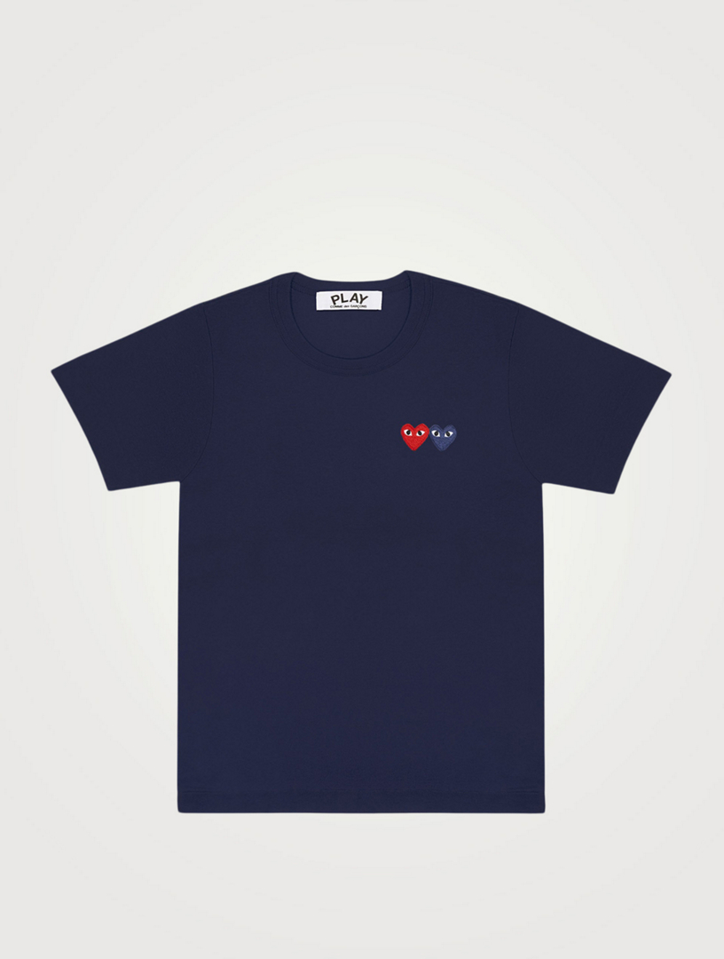 comme des garcons double heart t shirt