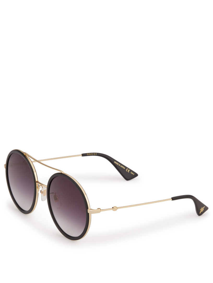 gucci women's black aviator sunglasses