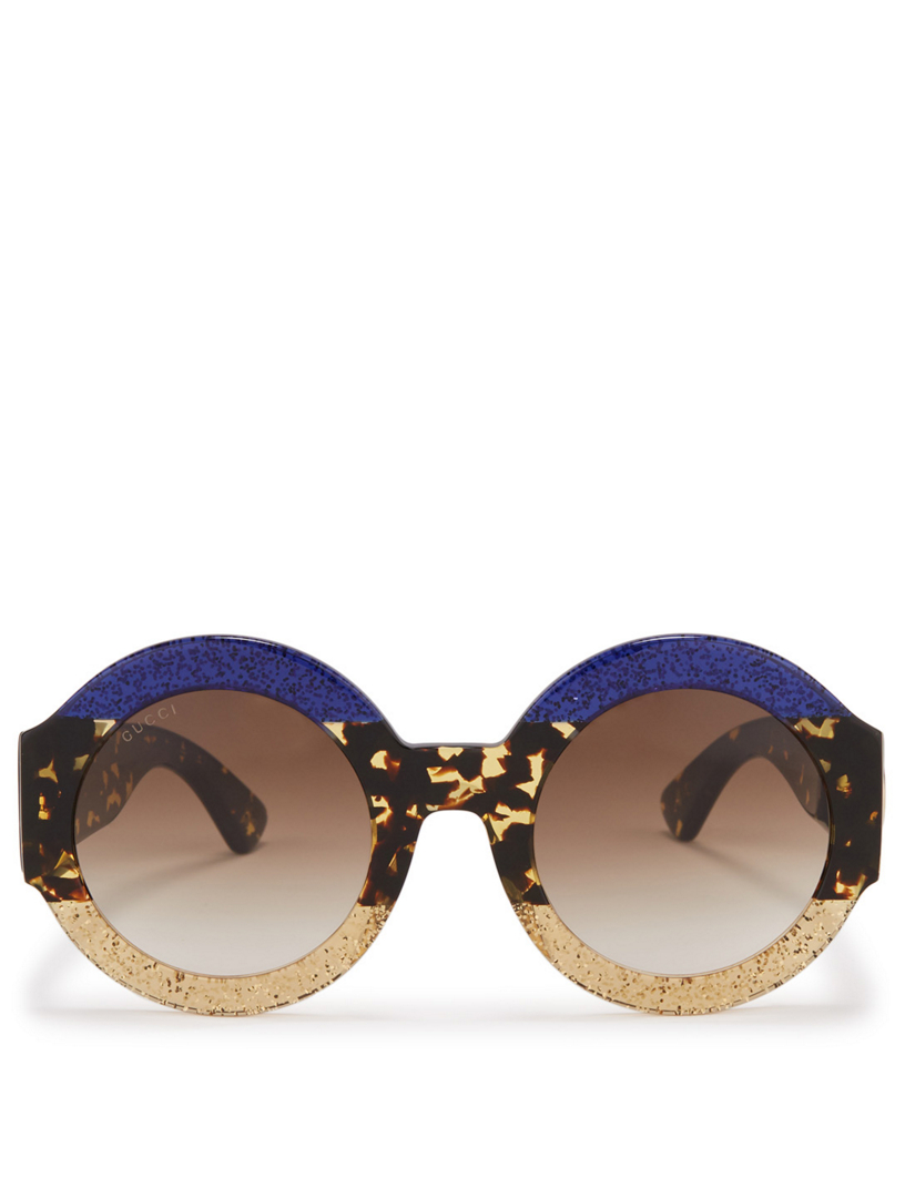 gucci round glitter sunglasses