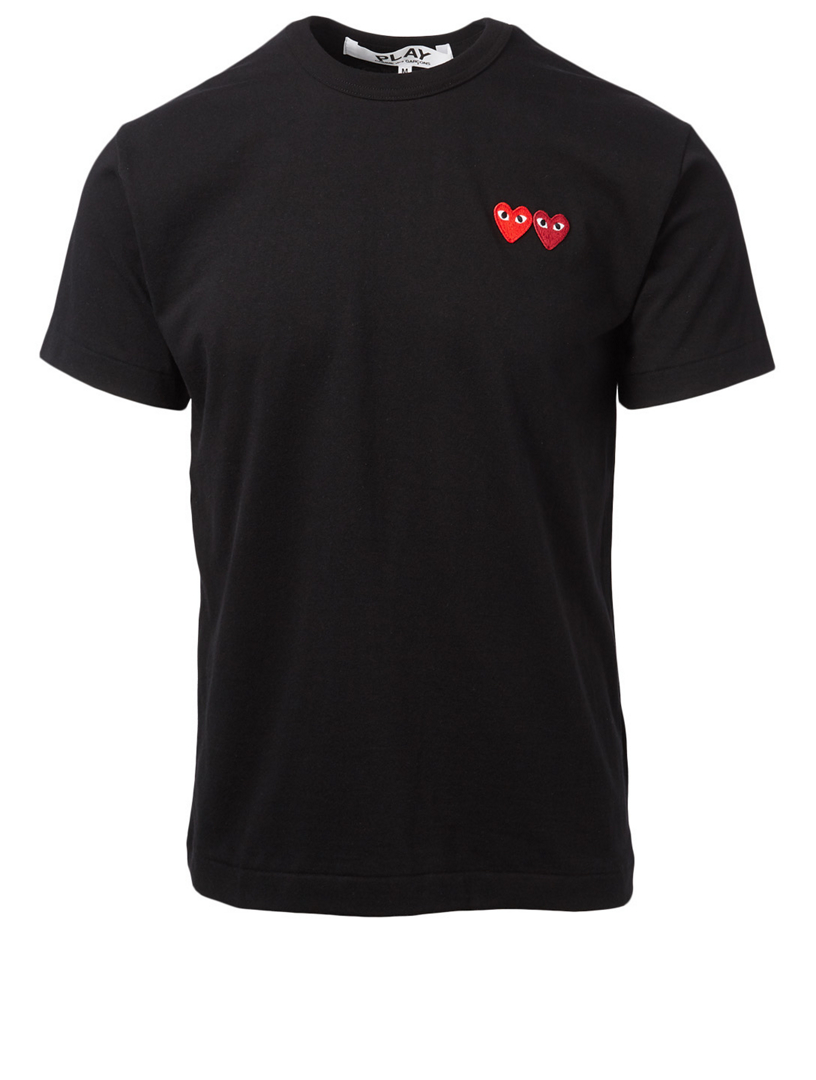 COMME DES GARÇONS PLAY Double Heart Patch T-Shirt | Holt Renfrew Canada
