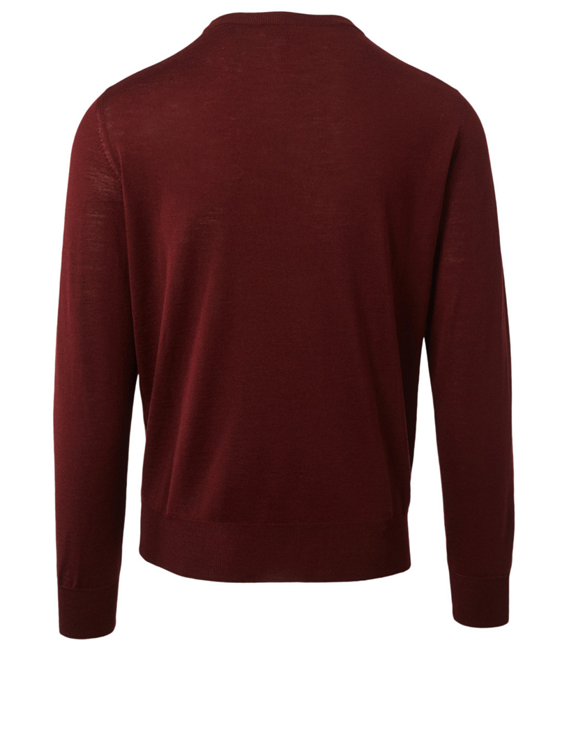 CANALI Wool Crewneck Sweater Mens Red