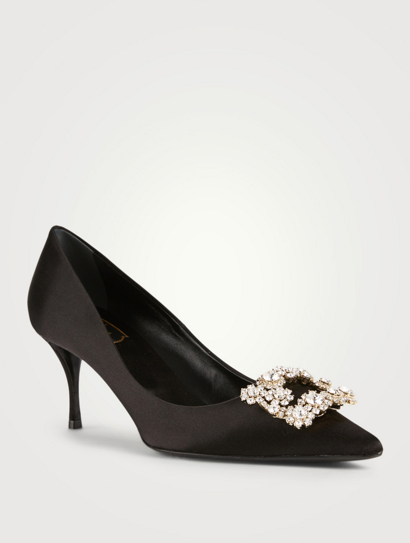 Roger Vivier Flower Strass Silk Satin Pumps Holt Renfrew 