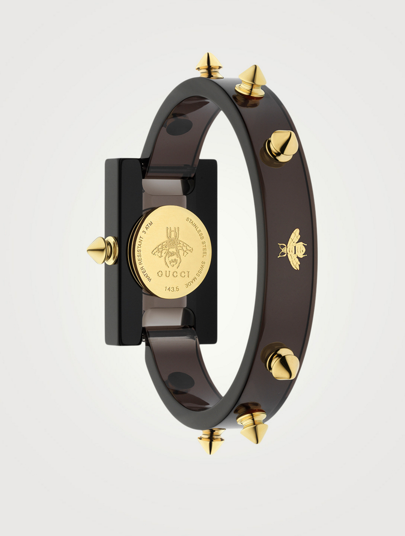 GUCCI Vintage  Studded Plexiglass Watch Holt Renfrew Canada
