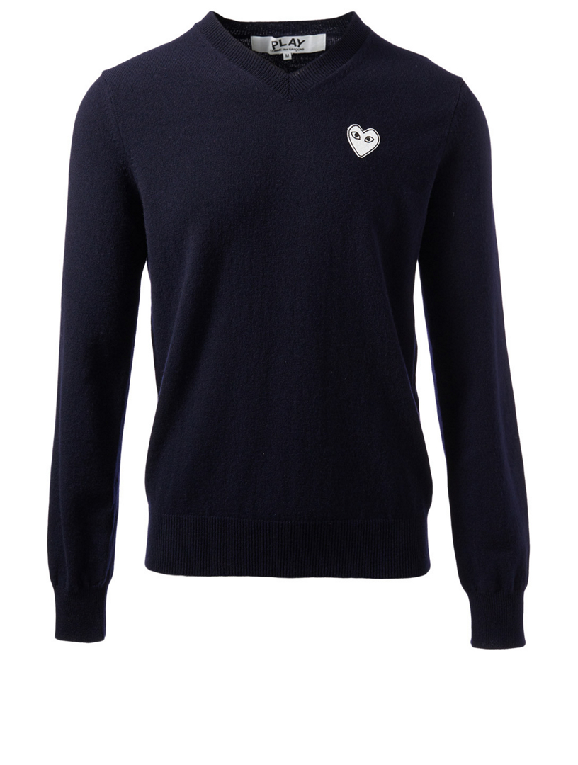 comme des garcons blue sweater