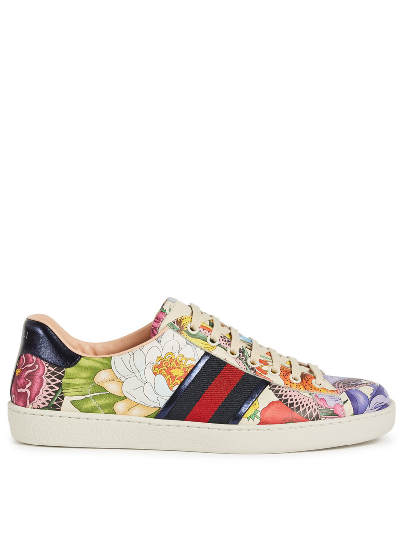 gucci floral sneakers mens