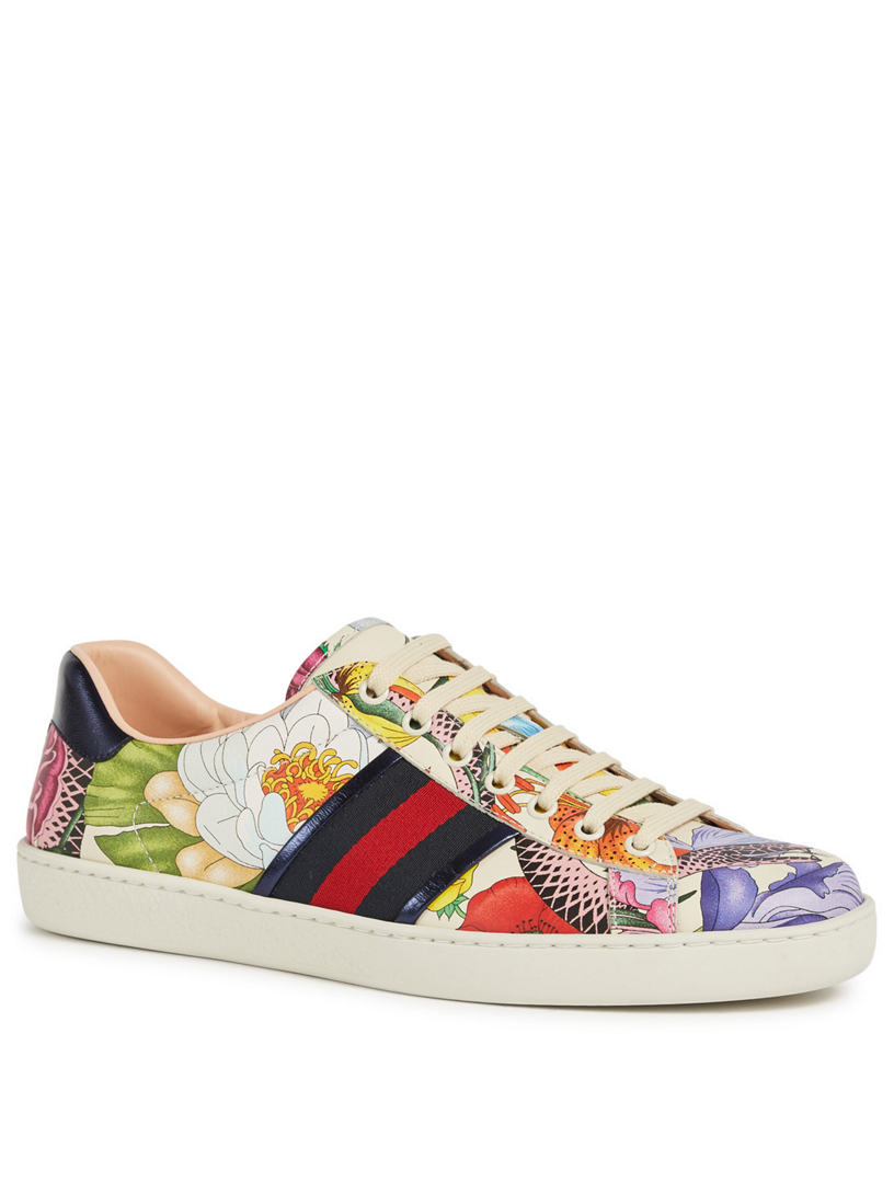 GUCCI New Ace Leather Sneakers With Floral Snake Detail | Holt Renfrew  Canada