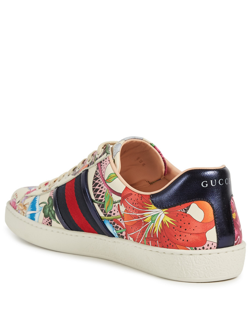 GUCCI New Ace Leather Sneakers With Floral Snake Detail | Holt Renfrew  Canada