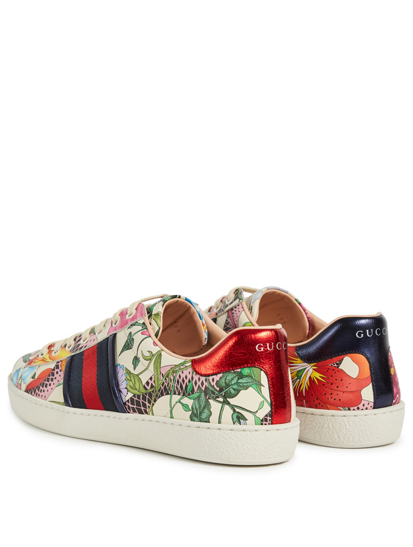 gucci ace floral mens