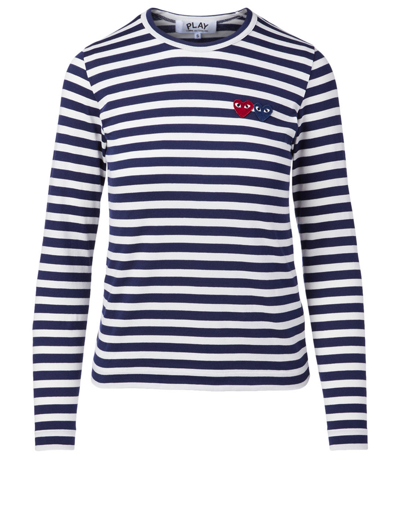 comme des garcons play women's double heart logo tee