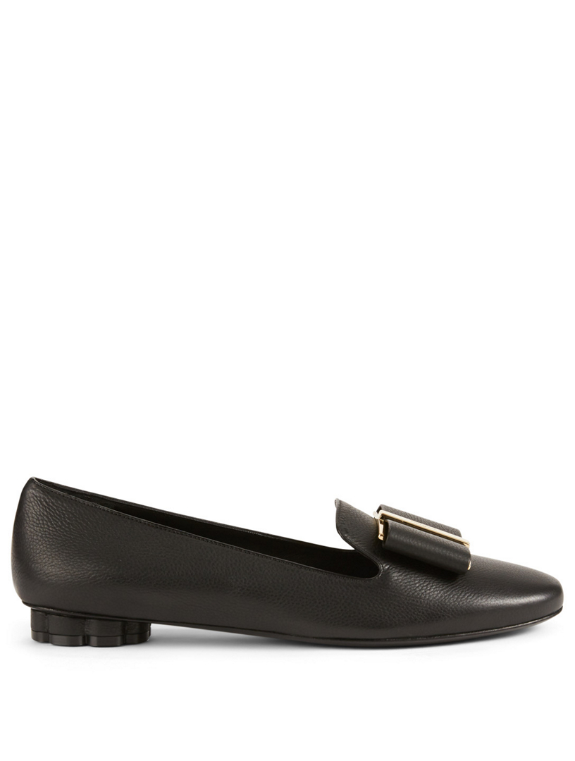 SALVATORE FERRAGAMO Sarno Flower Heel Leather Loafers | Holt Renfrew Canada