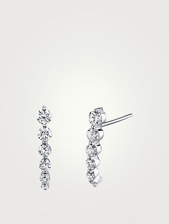 ANITA KO Boucles d’oreilles courtes en or blanc 18 ct à diamants cascadés Femmes Metallique