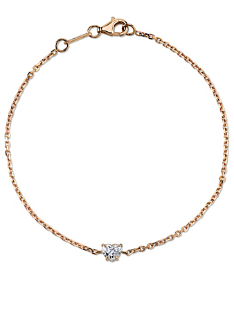 ANITA KO 18K Rose Gold Chain Bracelet With Heart-Shaped Diamond Women's Metallic