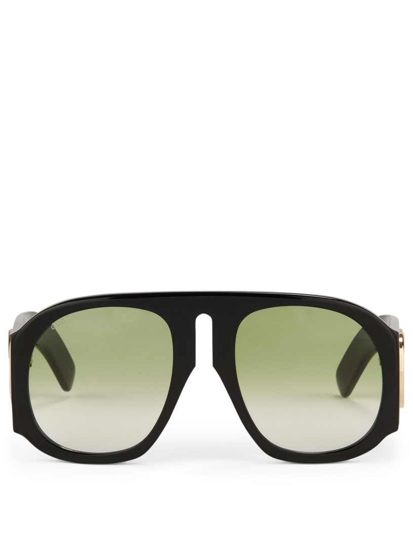 gucci women's black aviator sunglasses