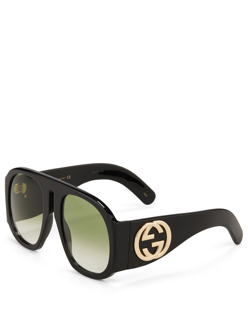 gucci oversized aviator sunglasses