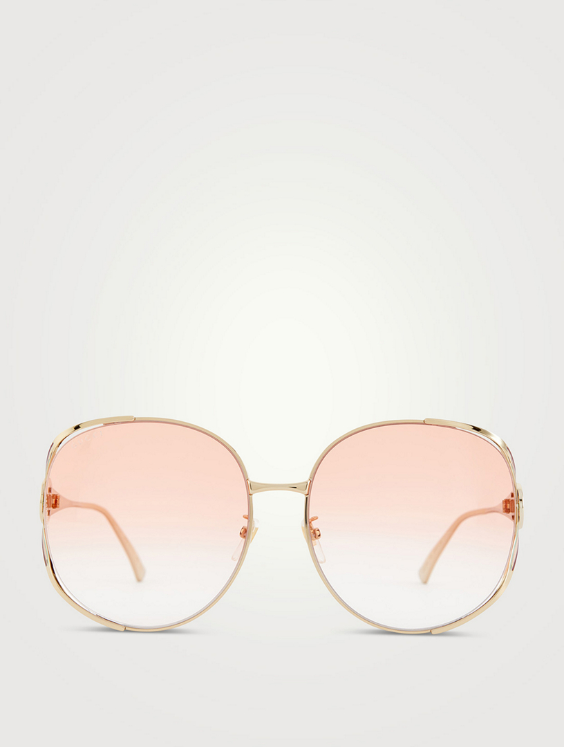 gucci round pink sunglasses