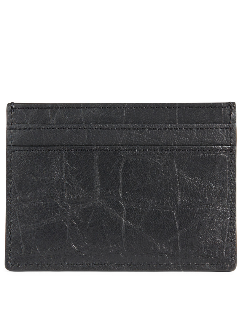 SAINT LAURENT YSL Monogram Croc-Embossed Leather Card Holder | Holt ...