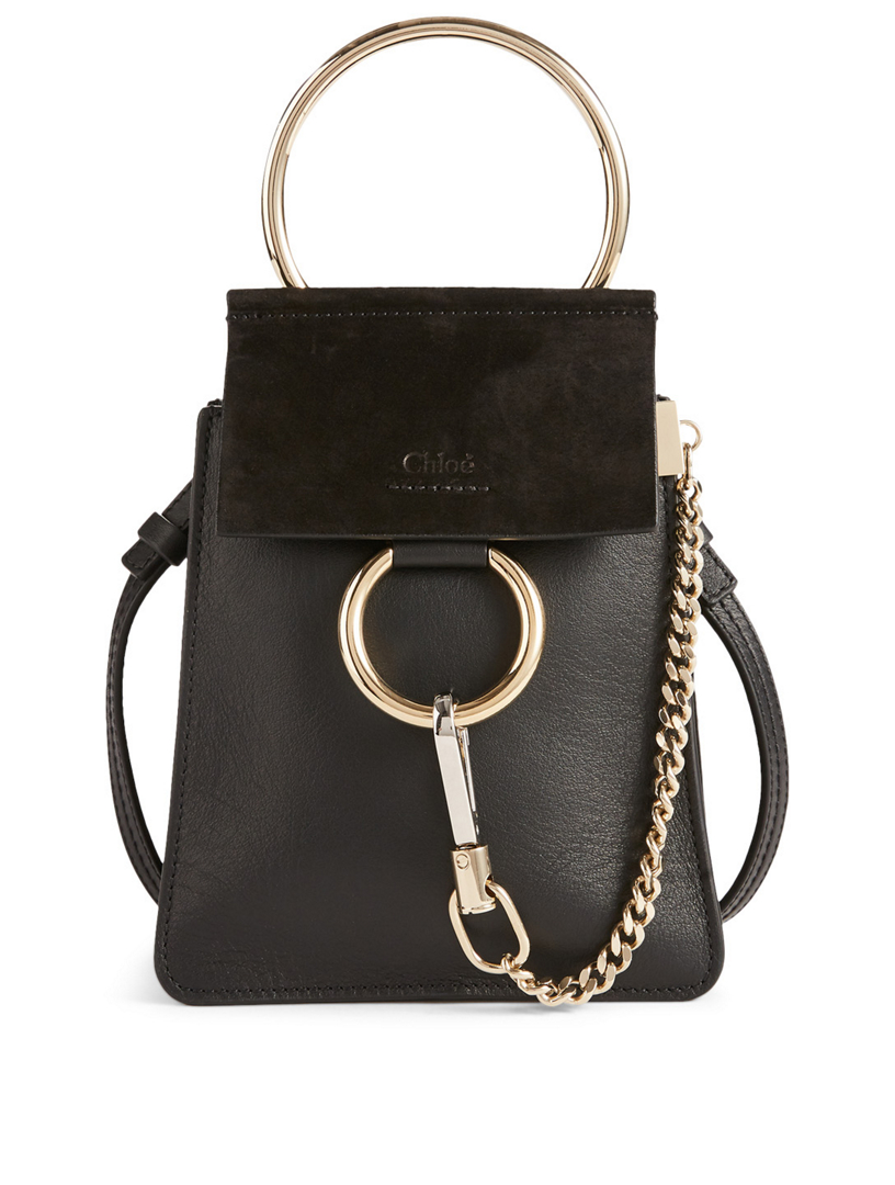 Faye small suede on sale & leather bracelet bag