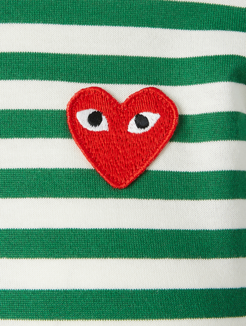 COMME DES GARÇONS PLAY Heart Long-Sleeve T-Shirt In Striped Print ...