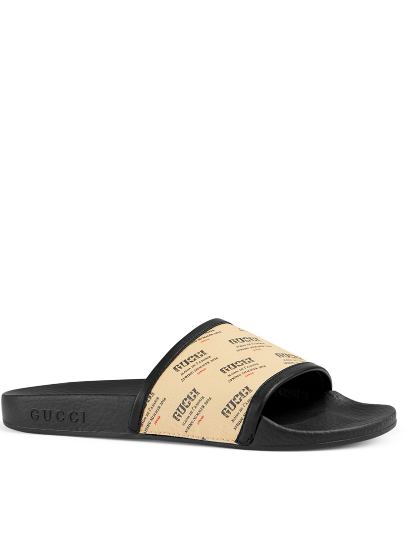 gucci stamp print slide