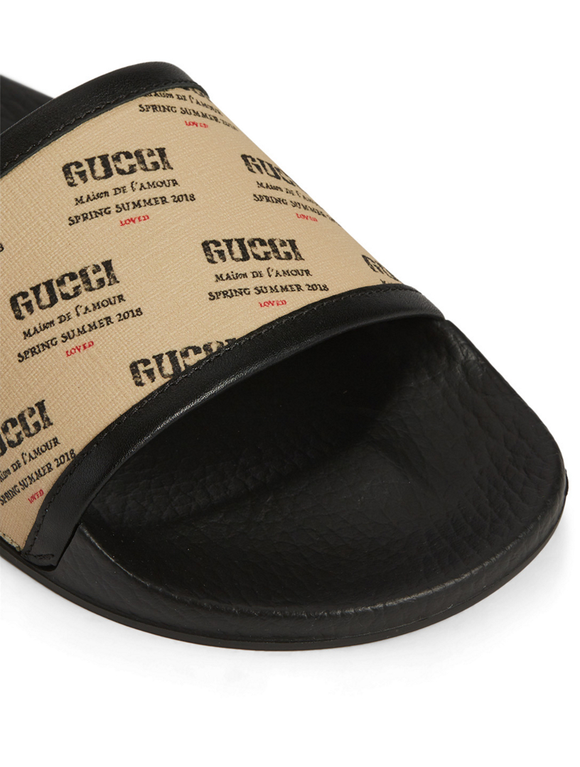 gucci stamp print slide