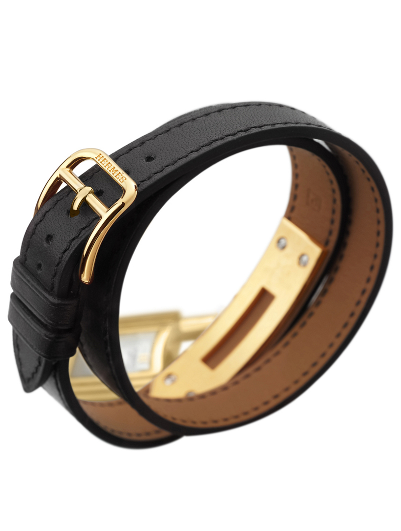 HERMÈS Kelly PM Double Tour Leather Strap Watch, 20 x 20mm Holt