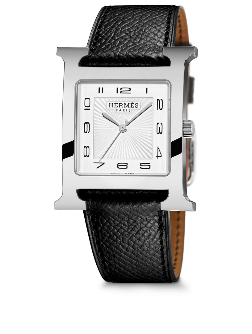 HERMÈS Heure H TGM Leather Strap Watch, 30.5 x 30.5mm | Holt Renfrew Canada