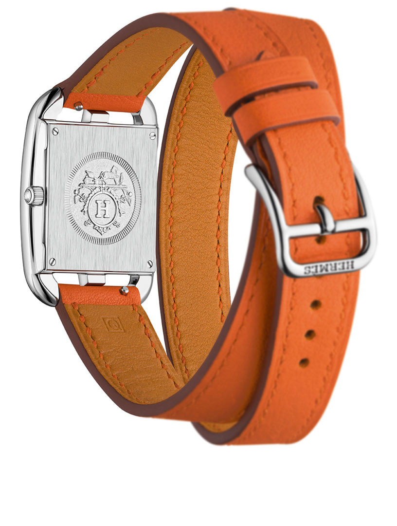 HERMÈS Small Cape Cod Stainless Steel Leather Wrap Strap Watch Holt