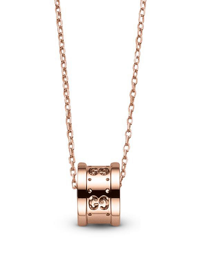 GUCCI Icon 18K Rose Gold Twirl Necklace 