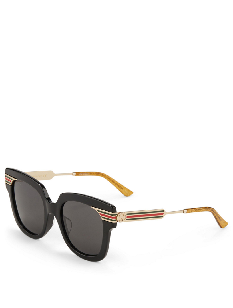 Gucci Oversized Square Sunglasses With Vintage Web Holt Renfrew Canada 