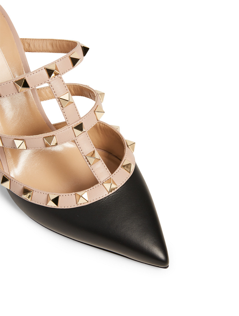 valentino garavani rockstud flat leather mules