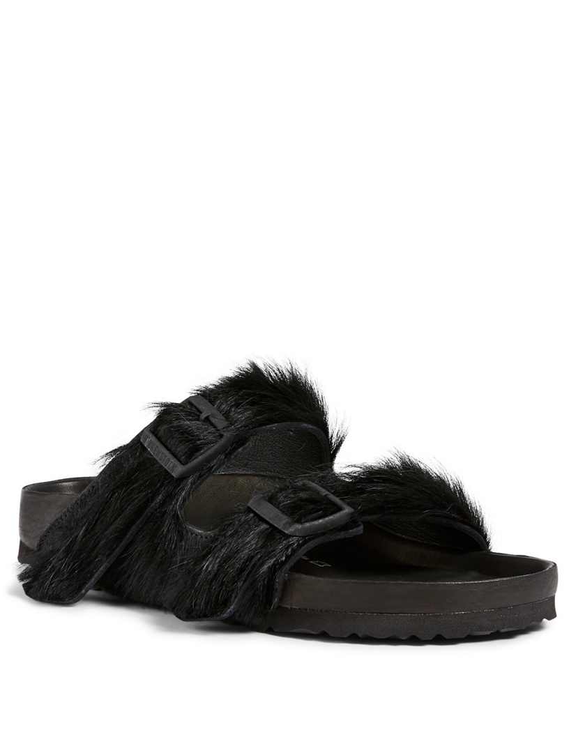 rick owens fur birkenstock