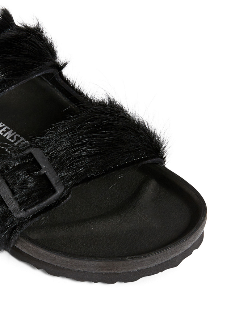 rick owens fur birkenstock