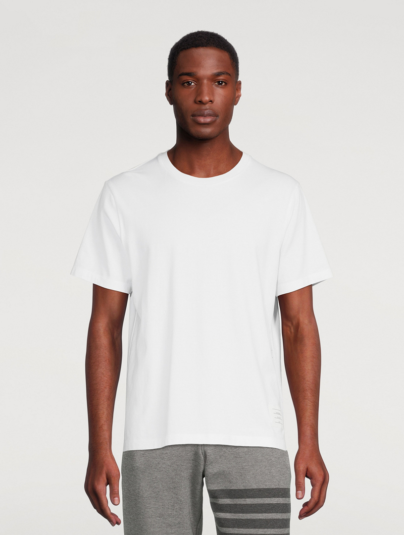 THOM BROWNE Crewneck T-Shirt With Side Slits | Holt Renfrew Canada