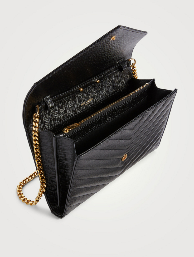 ysl pebbled leather chain bag