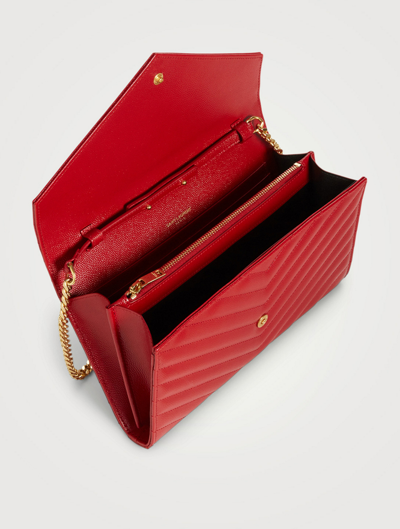 red ysl wallet on chain