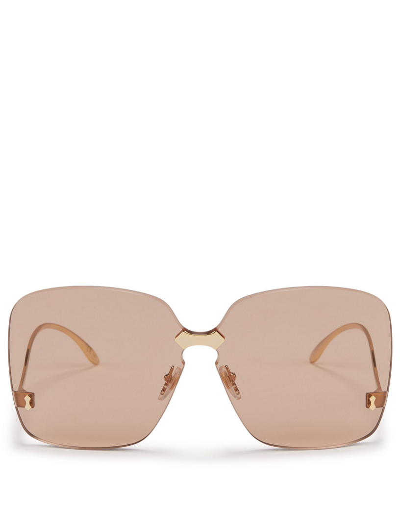 gucci square rimless sunglasses