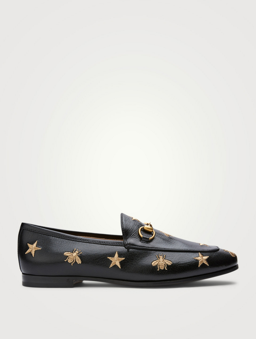 gucci jordaan leather loafer womens