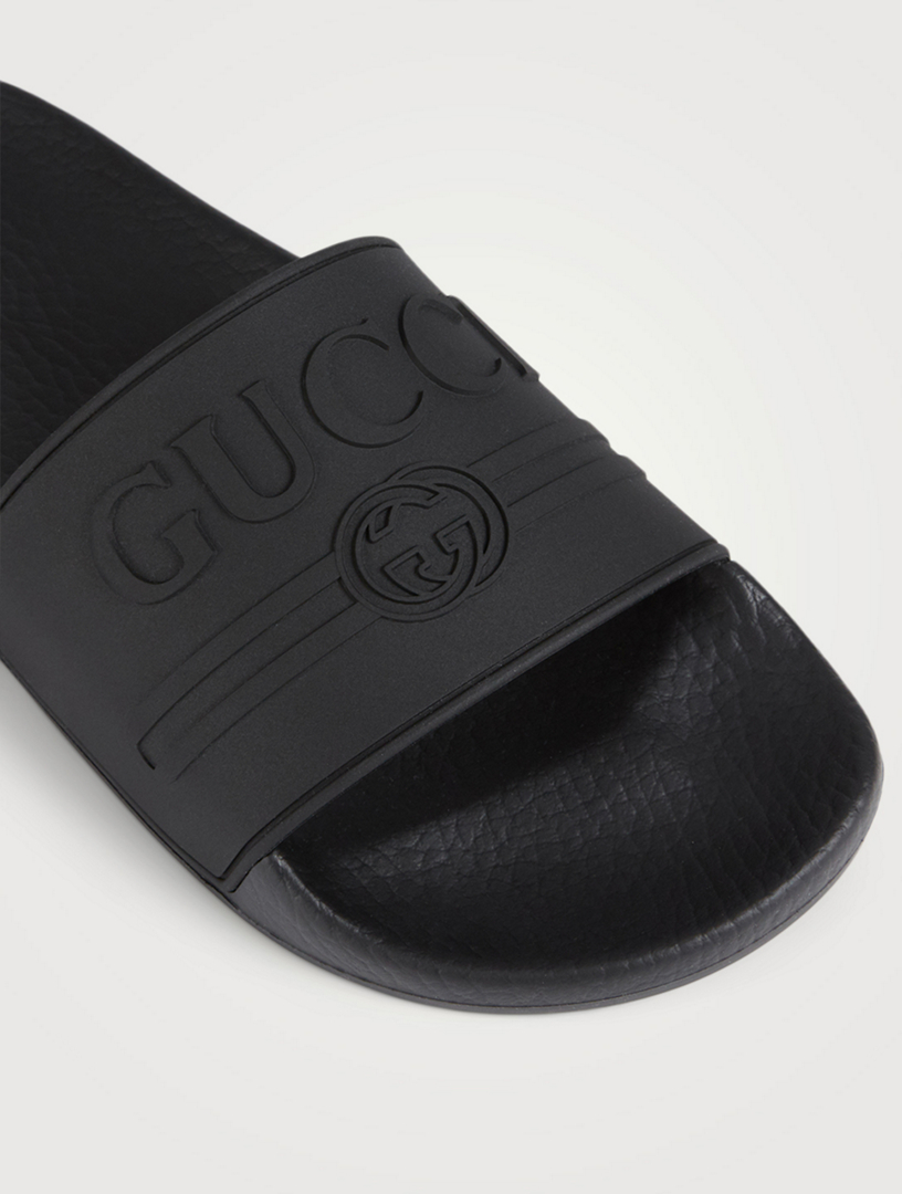 womens black gucci slides