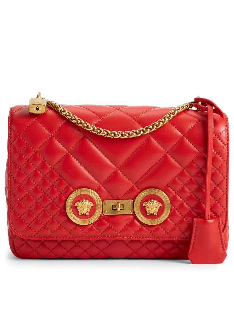 versace quilted icon shoulder bag